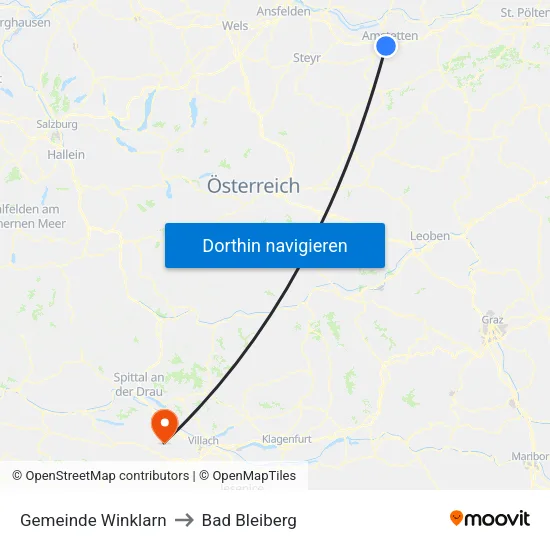 Gemeinde Winklarn to Bad Bleiberg map