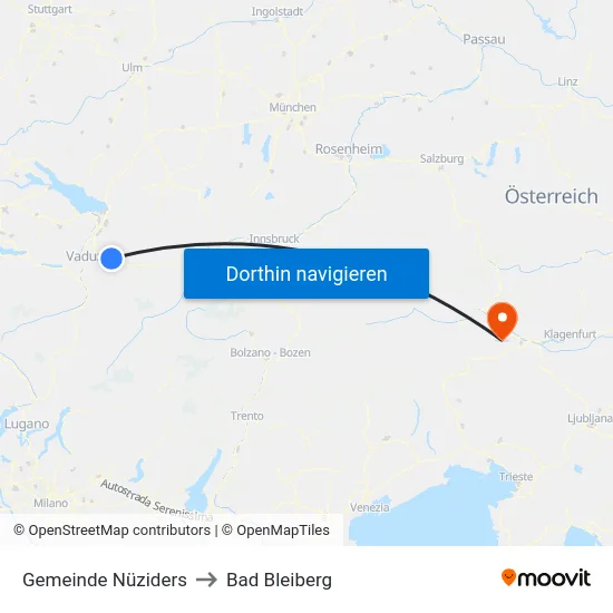 Gemeinde Nüziders to Bad Bleiberg map