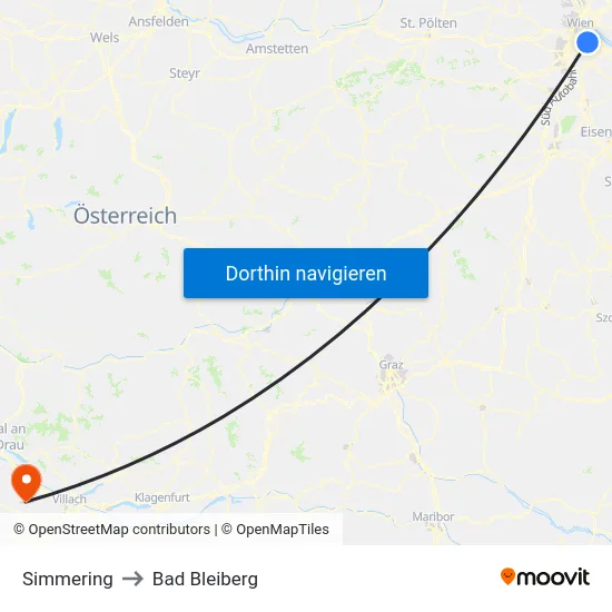 Simmering to Bad Bleiberg map