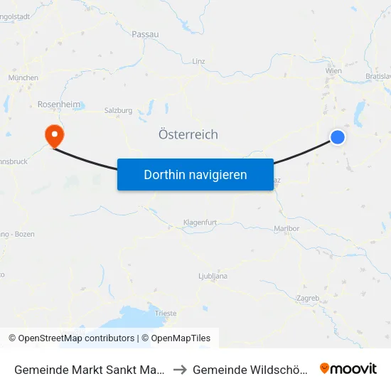 Gemeinde Markt Sankt Martin to Gemeinde Wildschönau map