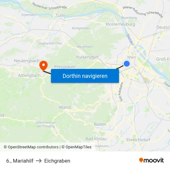 6., Mariahilf to Eichgraben map