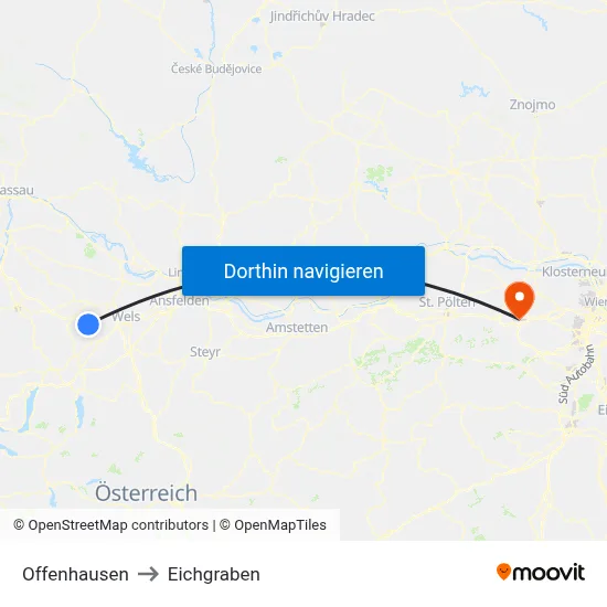 Offenhausen to Eichgraben map