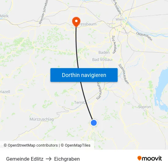 Gemeinde Edlitz to Eichgraben map