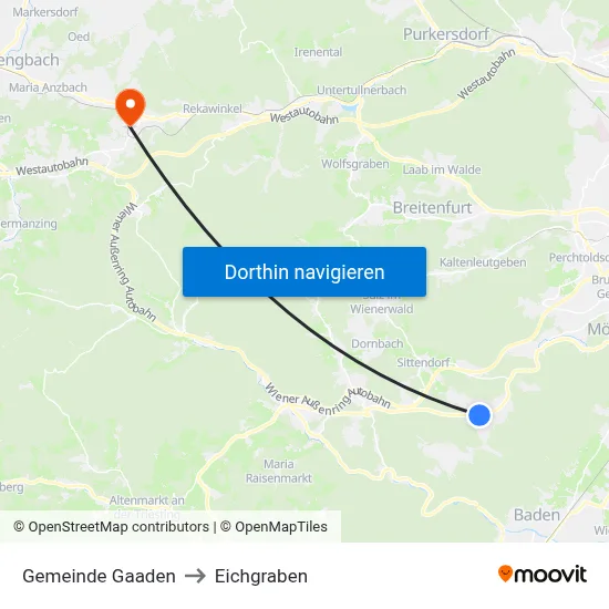 Gemeinde Gaaden to Eichgraben map