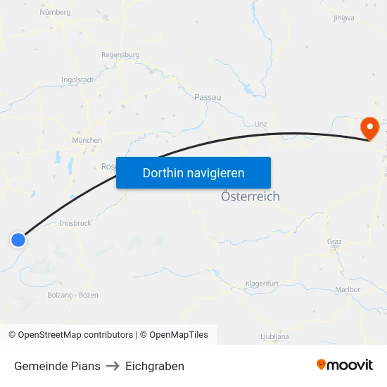Gemeinde Pians to Eichgraben map