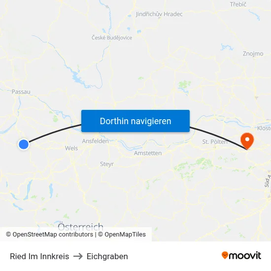 Ried Im Innkreis to Eichgraben map