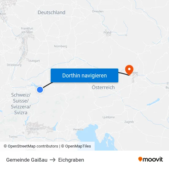 Gemeinde Gaißau to Eichgraben map