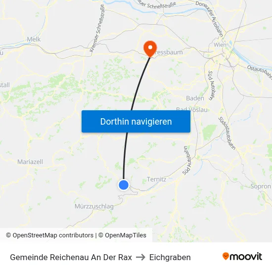 Gemeinde Reichenau An Der Rax to Eichgraben map