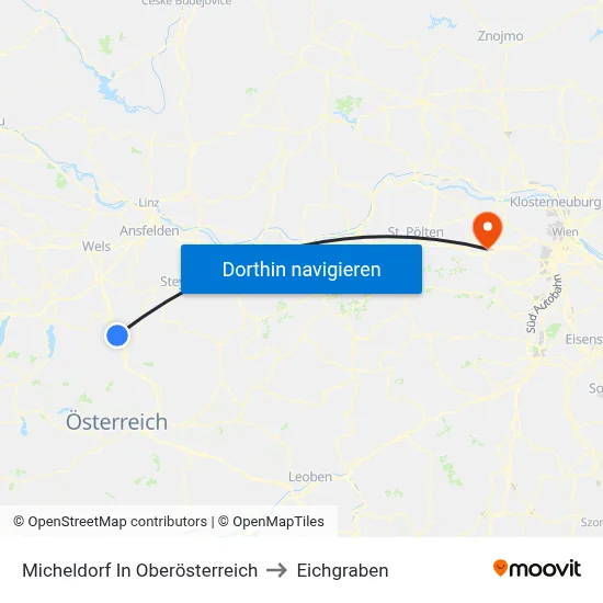 Micheldorf In Oberösterreich to Eichgraben map