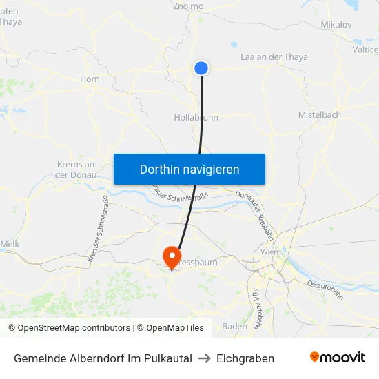 Gemeinde Alberndorf Im Pulkautal to Eichgraben map