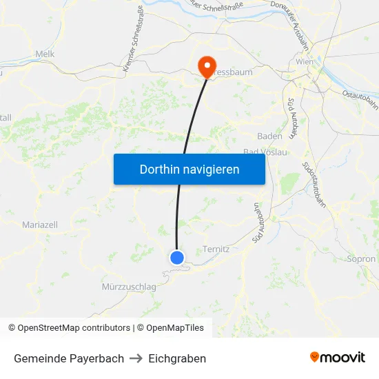 Gemeinde Payerbach to Eichgraben map