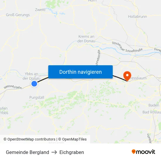 Gemeinde Bergland to Eichgraben map