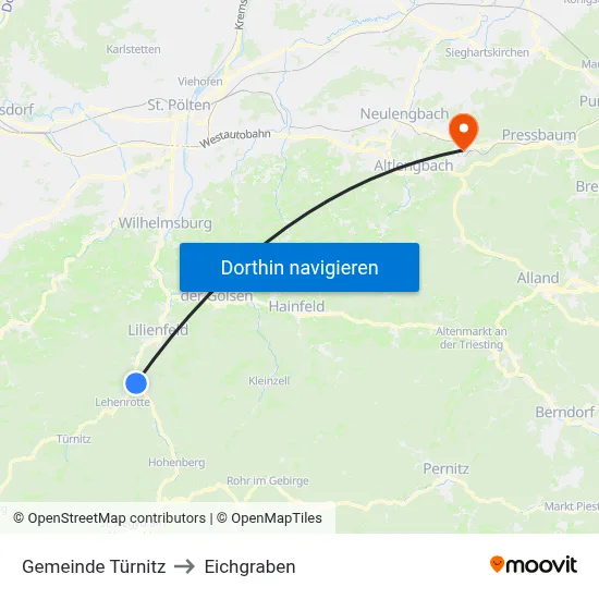 Gemeinde Türnitz to Eichgraben map