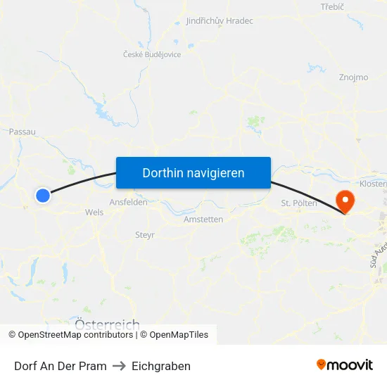 Dorf An Der Pram to Eichgraben map