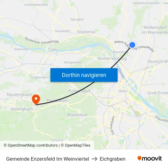 Gemeinde Enzersfeld Im Weinviertel to Eichgraben map