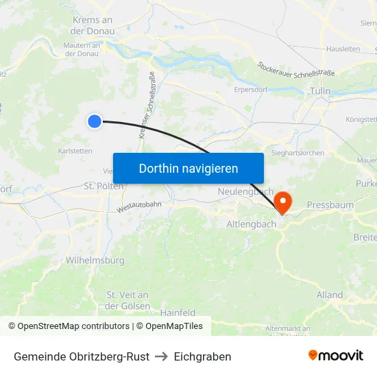 Gemeinde Obritzberg-Rust to Eichgraben map