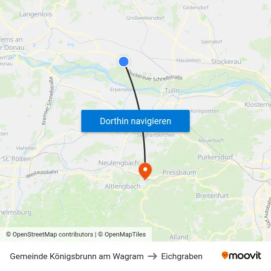 Gemeinde Königsbrunn am Wagram to Eichgraben map