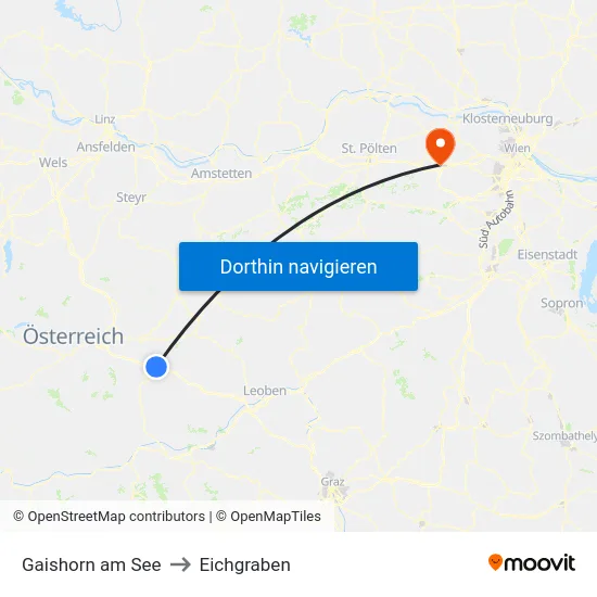 Gaishorn am See to Eichgraben map