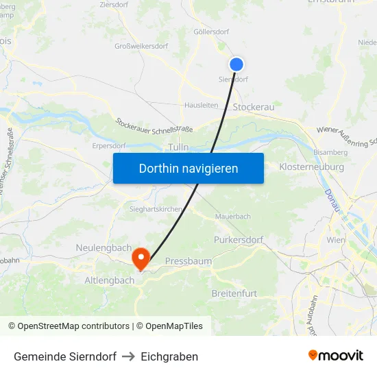 Gemeinde Sierndorf to Eichgraben map