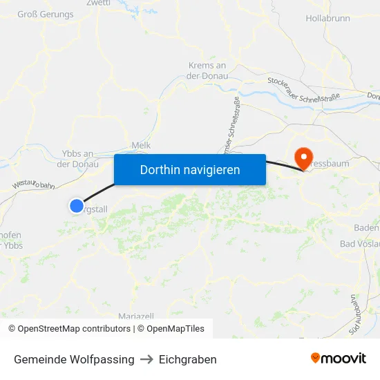 Gemeinde Wolfpassing to Eichgraben map