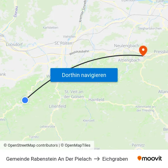 Gemeinde Rabenstein An Der Pielach to Eichgraben map