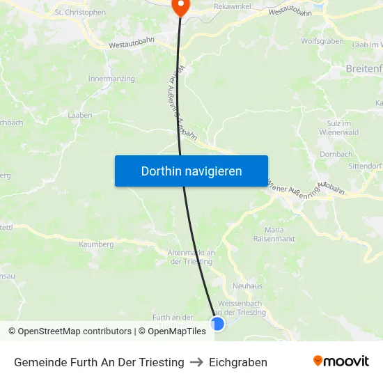 Gemeinde Furth An Der Triesting to Eichgraben map
