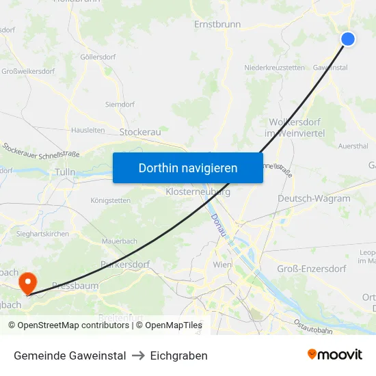 Gemeinde Gaweinstal to Eichgraben map