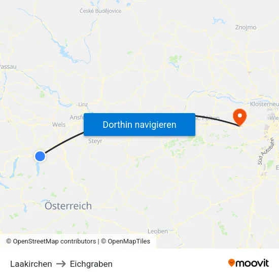 Laakirchen to Eichgraben map