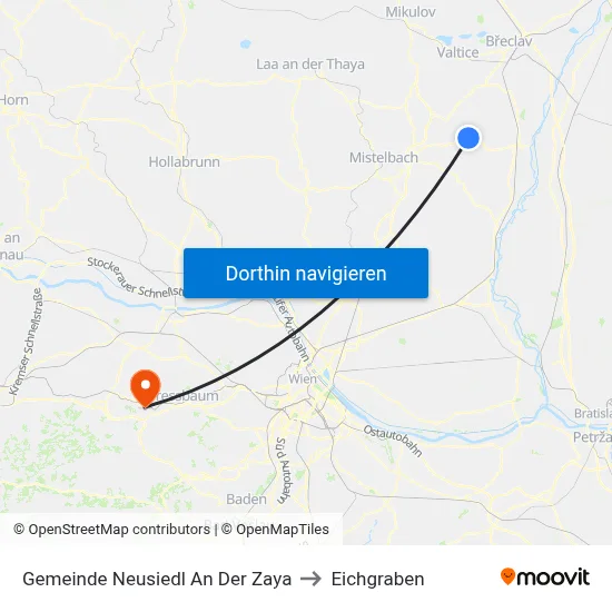 Gemeinde Neusiedl An Der Zaya to Eichgraben map