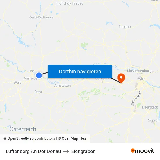 Luftenberg An Der Donau to Eichgraben map