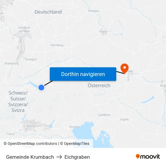 Gemeinde Krumbach to Eichgraben map