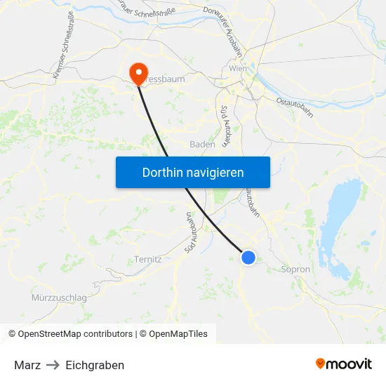Marz to Eichgraben map