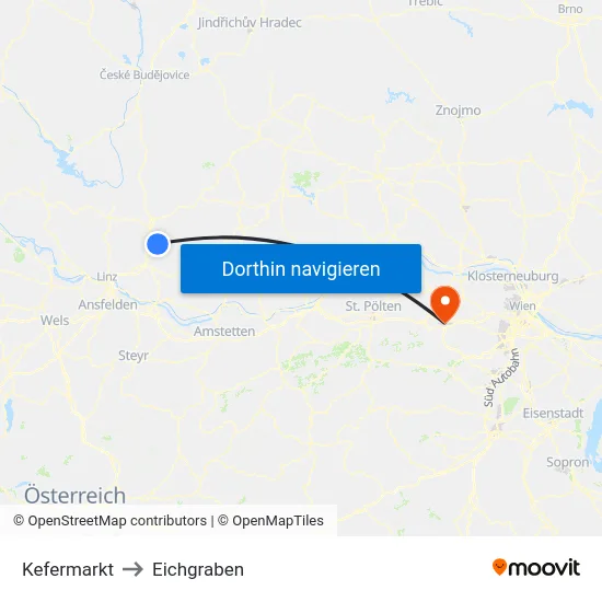 Kefermarkt to Eichgraben map