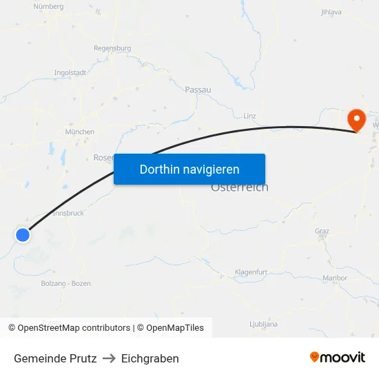 Gemeinde Prutz to Eichgraben map