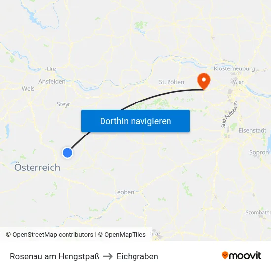 Rosenau am Hengstpaß to Eichgraben map