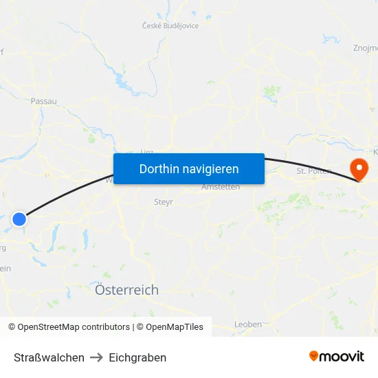 Straßwalchen to Eichgraben map
