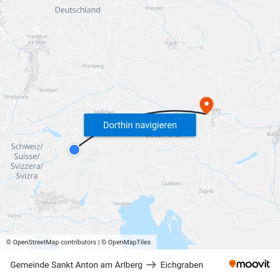 Gemeinde Sankt Anton am Arlberg to Eichgraben map