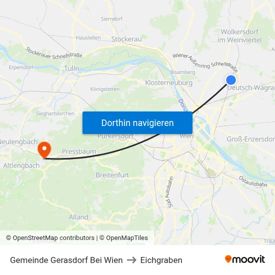 Gemeinde Gerasdorf Bei Wien to Eichgraben map