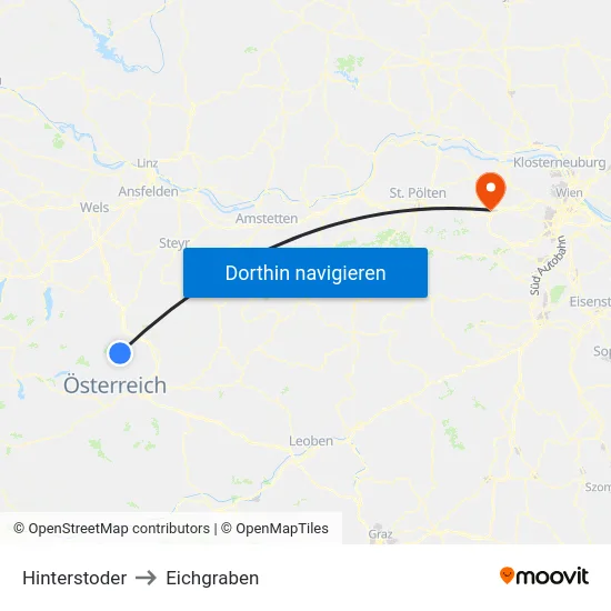 Hinterstoder to Eichgraben map