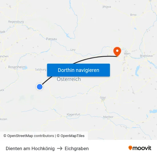 Dienten am Hochkönig to Eichgraben map