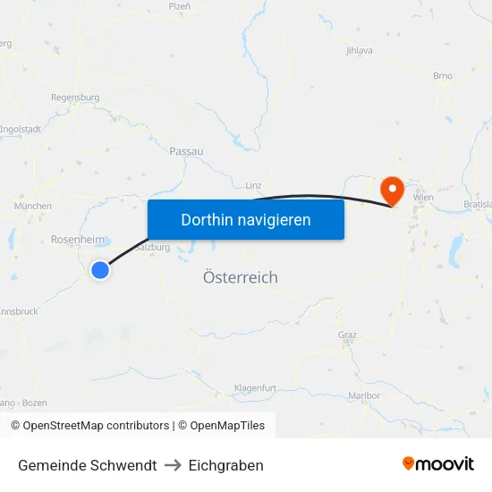 Gemeinde Schwendt to Eichgraben map