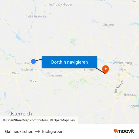 Gallneukirchen to Eichgraben map