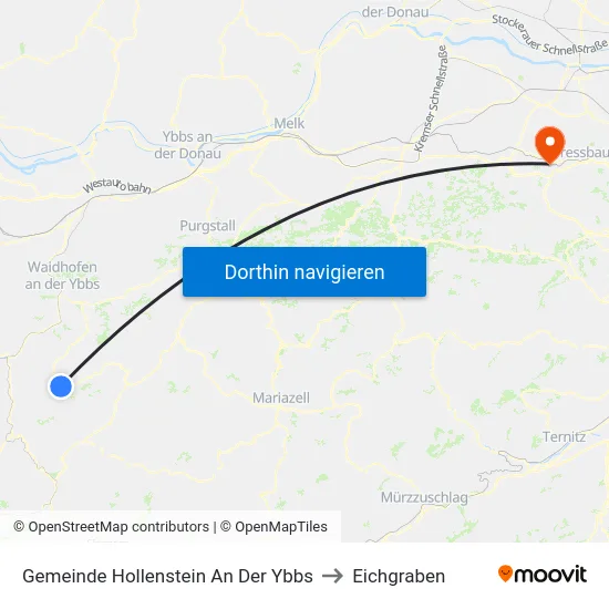 Gemeinde Hollenstein An Der Ybbs to Eichgraben map