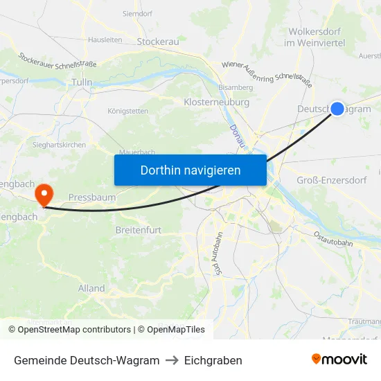 Gemeinde Deutsch-Wagram to Eichgraben map