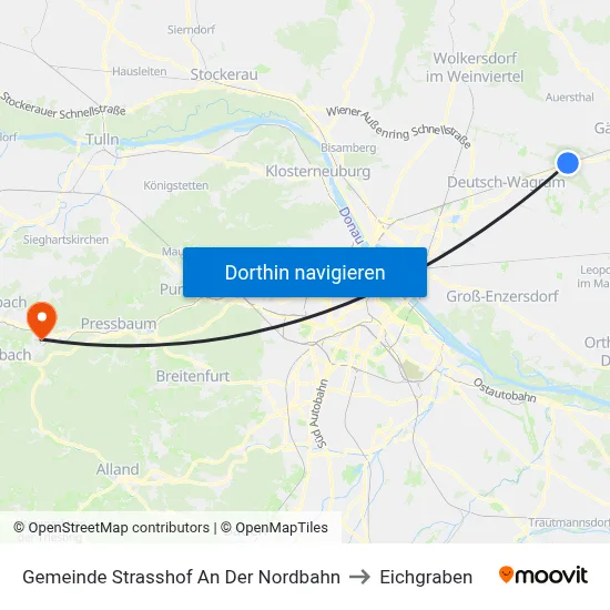 Gemeinde Strasshof An Der Nordbahn to Eichgraben map