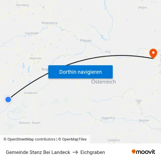 Gemeinde Stanz Bei Landeck to Eichgraben map