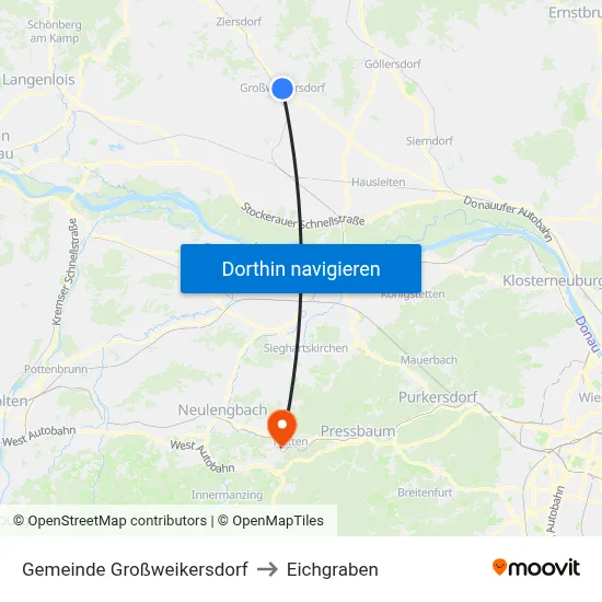 Gemeinde Großweikersdorf to Eichgraben map