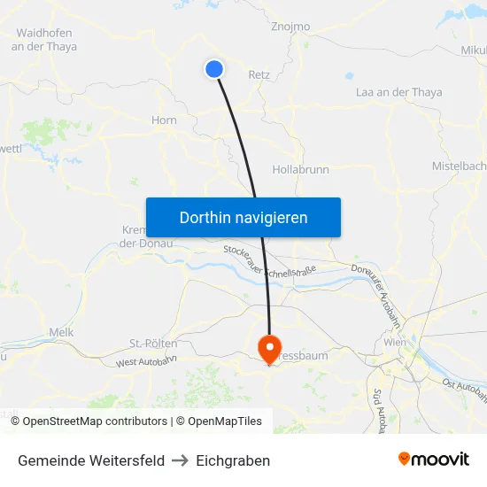 Gemeinde Weitersfeld to Eichgraben map
