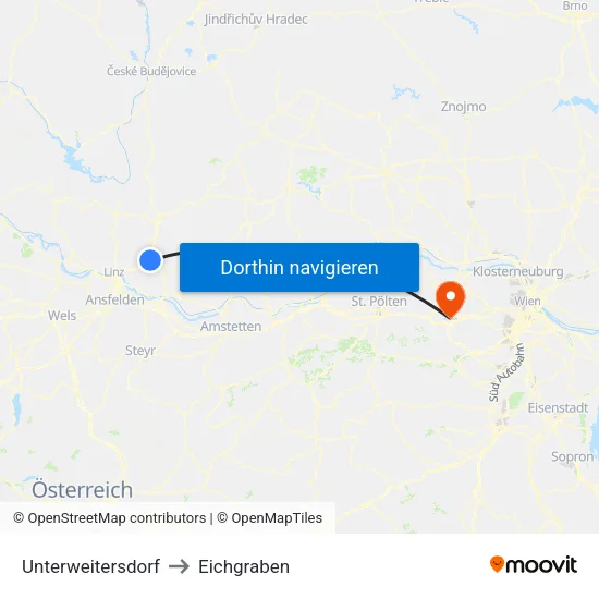 Unterweitersdorf to Eichgraben map