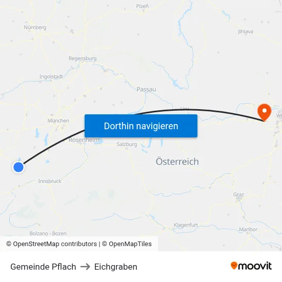 Gemeinde Pflach to Eichgraben map